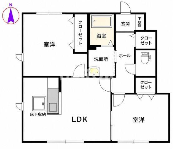 ガーデンヒルズTS(2LDK/2階)の間取り写真