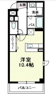 ポアンドール立花(ワンルーム/3階)の間取り写真