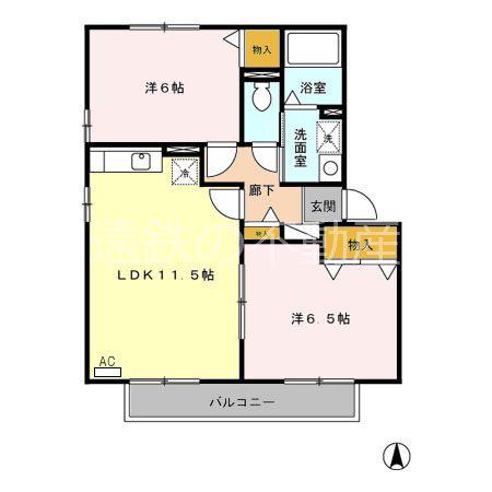 セジュールMOE A(2LDK/2階)の間取り写真