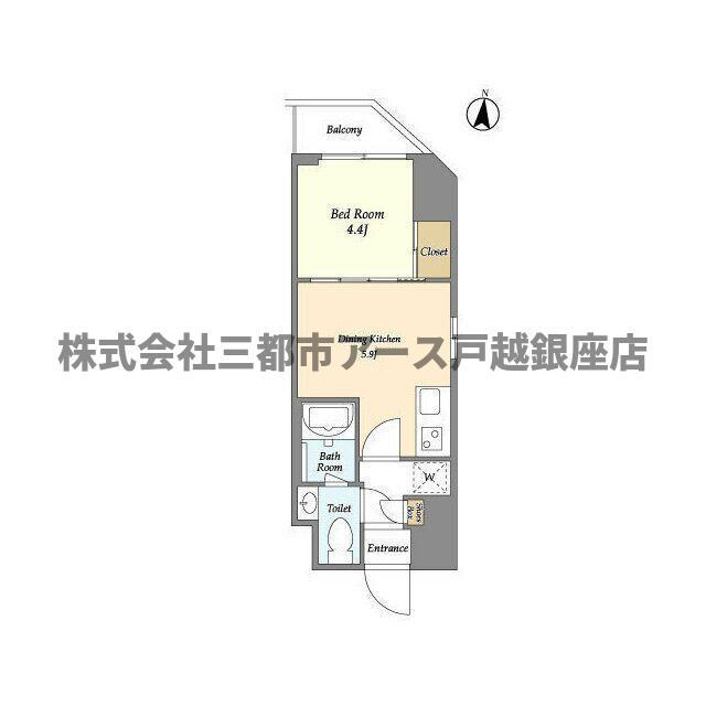 ミュプレ池上(1DK/4階)の間取り写真
