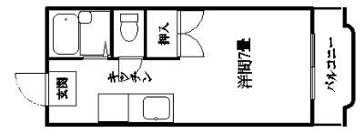 フローレス勇貴(ワンルーム/2階)の間取り写真