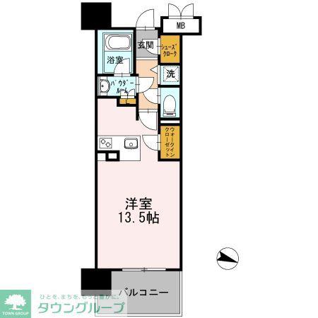ロイヤルパークスERささしま イースト(ワンルーム/3階)の間取り写真