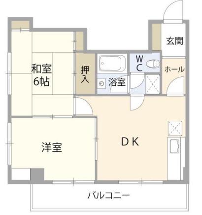 ロイヤル大和(2DK/4階)の間取り写真
