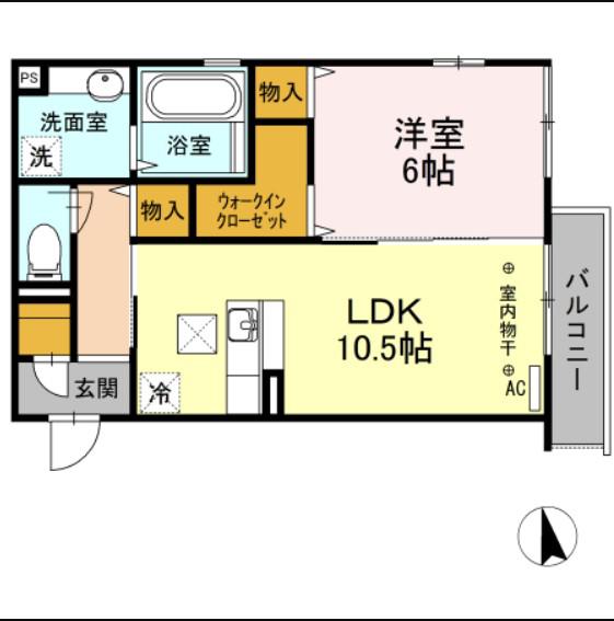 ピフォンテ綱島(1LDK/1階)の間取り写真