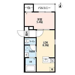 アレクサンダープラッツ金山(1LDK/1階)の間取り写真