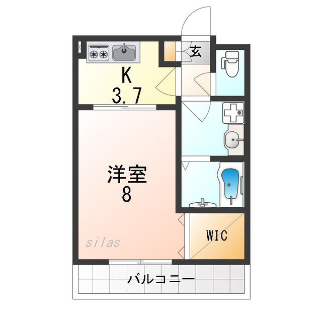 KTIレジデンス神崎川(1K/2階)の間取り写真