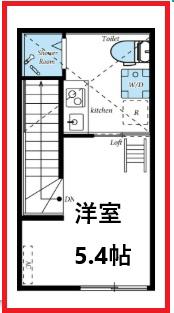 リッツコート立花(ワンルーム/2階)の間取り写真