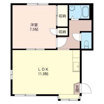 グリーンテラス(1LDK/1階)の間取り写真