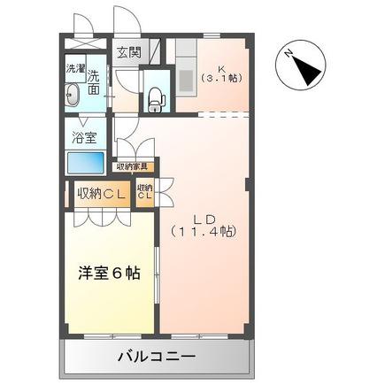 ファインパレス(1LDK/2階)の間取り写真