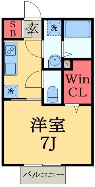 エトワール(1K/1階)の間取り写真