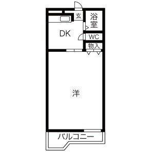 ハイツメモリー(1DK/1階)の間取り写真