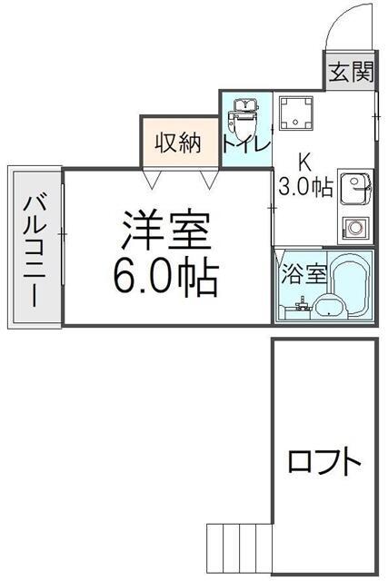 LUNARIA IV ルナリア フォー(1K/2階)の間取り写真