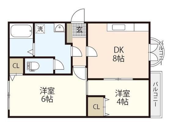 洋光ハイツ(2LDK/2階)の間取り写真