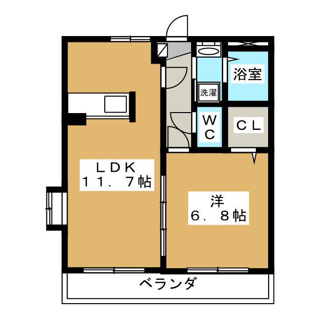 ルーラルシティ(1LDK/1階)の間取り写真