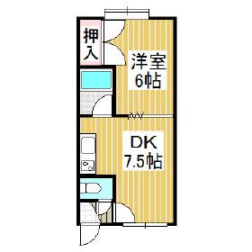 00ハイツサリーレ(1DK/1階)の間取り写真