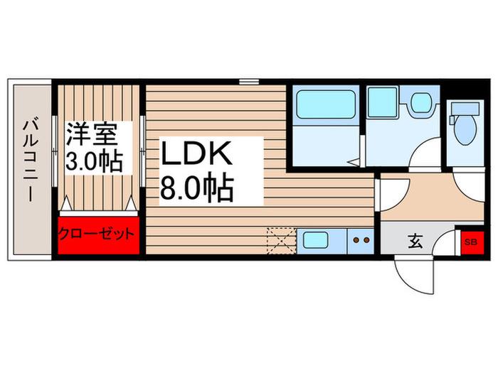 川越新宿町Z-MAISON(1LDK/2階)の間取り写真