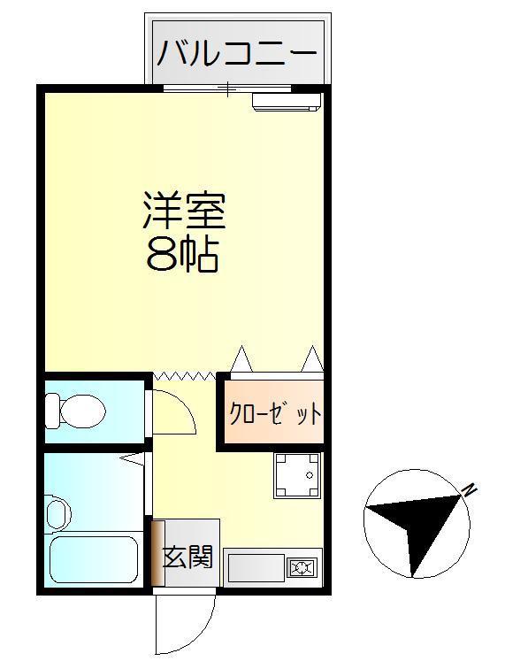 サンクレア四季(1K/2階)の間取り写真
