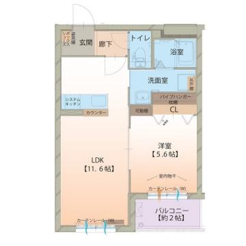 ハートフル結(1LDK/3階)の間取り写真