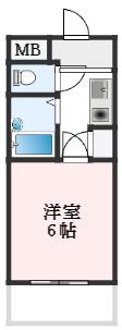 マンションライツ(1K/2階)の間取り写真