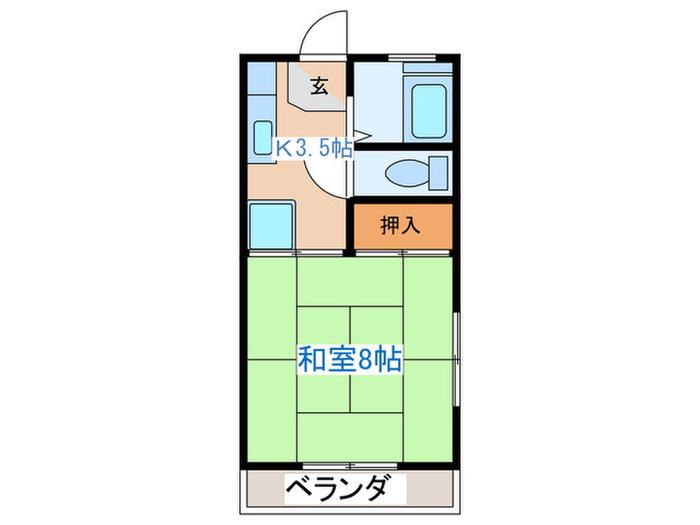 つのだハイツ(1K/2階)の間取り写真