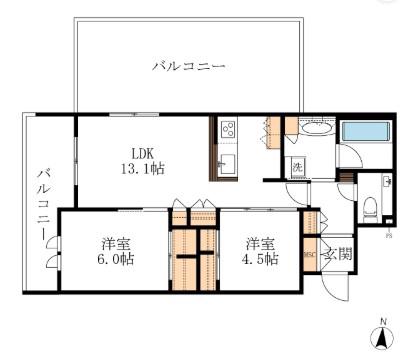 ルマセラ(2LDK/3階)の間取り写真