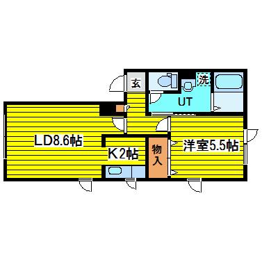 MANOIR檜(1LDK/2階)の間取り写真