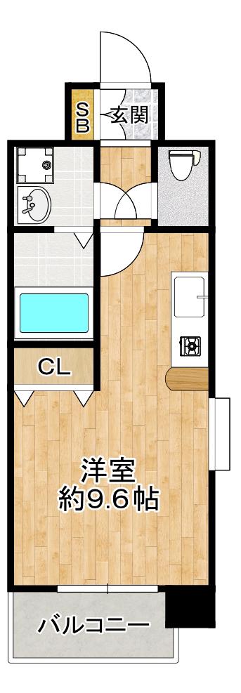 エクセレント上新15(ワンルーム/9階)の間取り写真