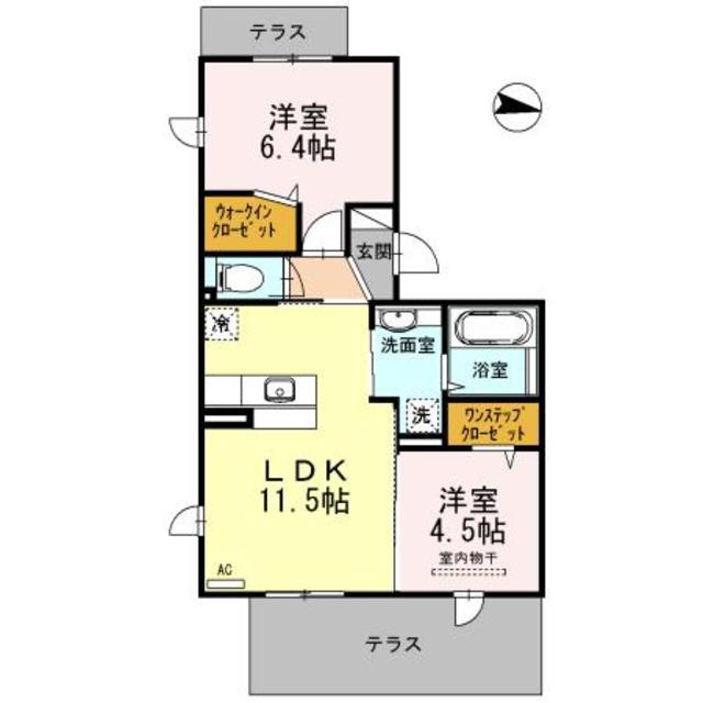 ファミリア金剛(2LDK/1階)の間取り写真