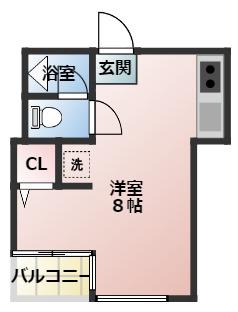 ハイツピアレス(ワンルーム/1階)の間取り写真