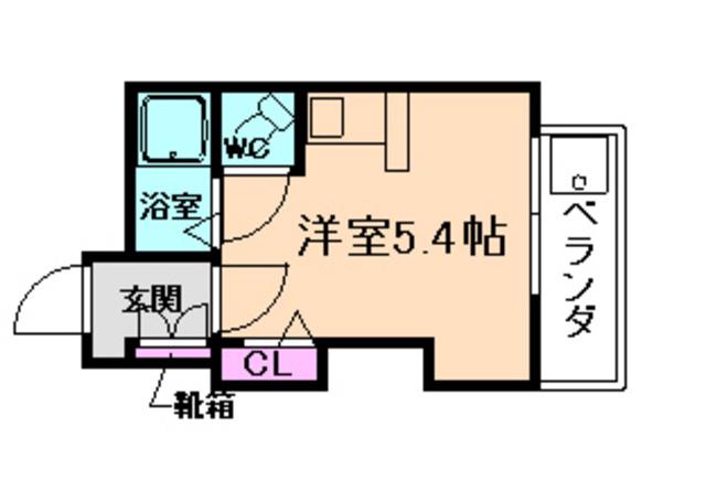 イーズマンションファイブ(ワンルーム/2階)の間取り写真