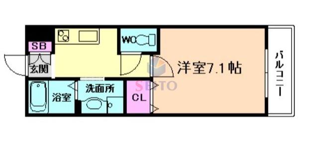 サンシャリテ向丘 A棟(1K/3階)の間取り写真