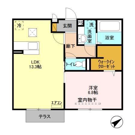 プラシード カーサI(1LDK/1階)の間取り写真
