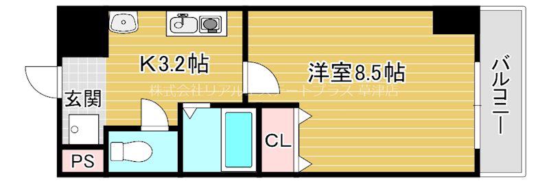 クレアトゥール21(1K/6階)の間取り写真