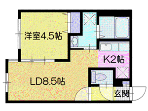 CLAVIS 本郷通8(1LDK/2階)の間取り写真