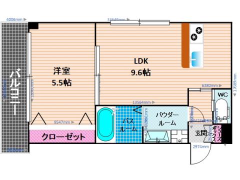 第40川崎ビル(1LDK/4階)の間取り写真