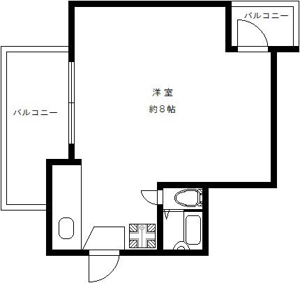 カーサ下馬(ワンルーム/4階)の間取り写真