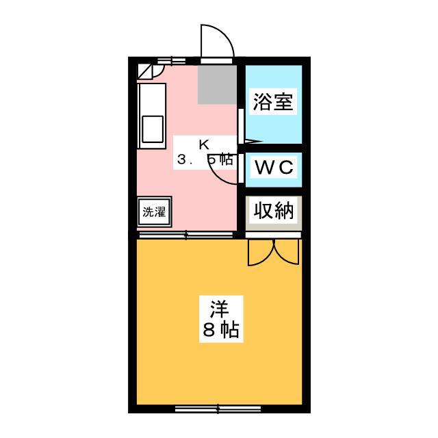ハイツ青野(1K/1階)の間取り写真