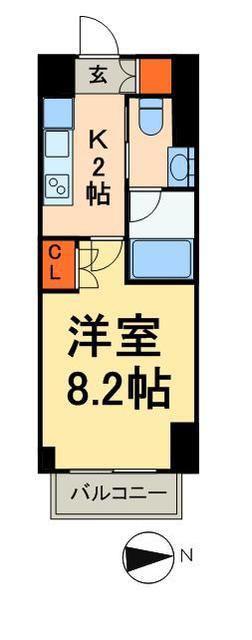 パークハビオ上野3丁目(1K/5階)の間取り写真