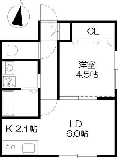 ムルソーサッポロサントル(1LDK/3階)の間取り写真