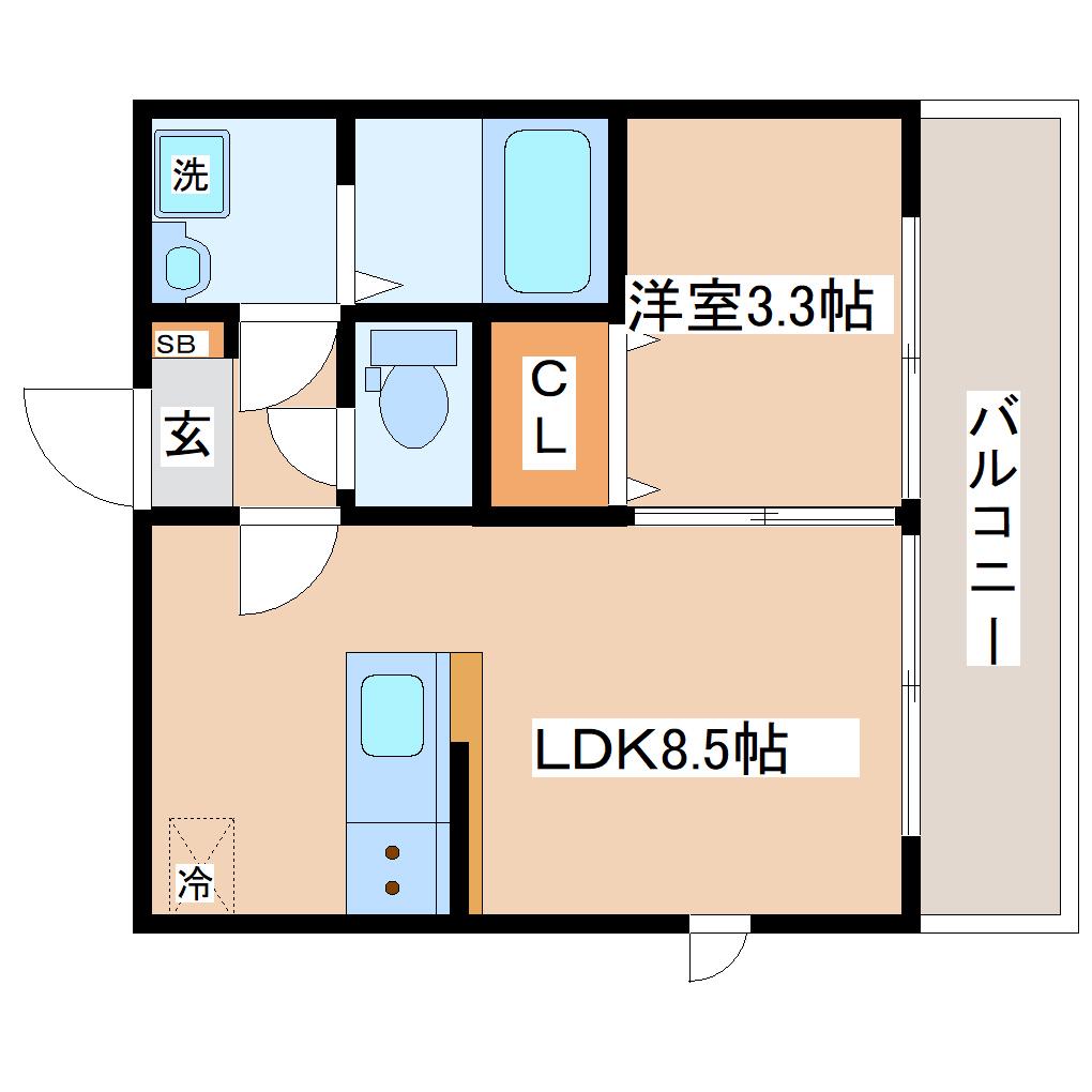 JEEP(1LDK/2階)の間取り写真