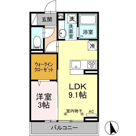 DUCCOVI(1LDK/2階)の間取り写真