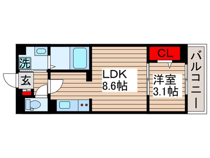 RAYS(1LDK/2階)の間取り写真