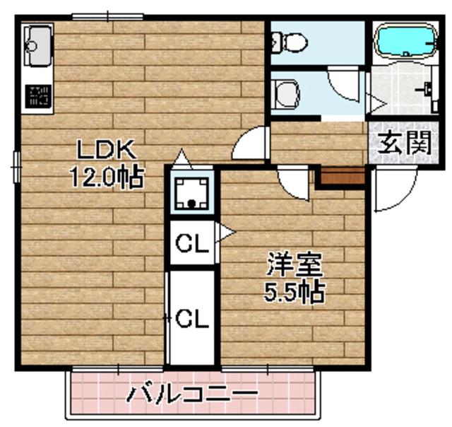 メイプルコート(1LDK/1階)の間取り写真