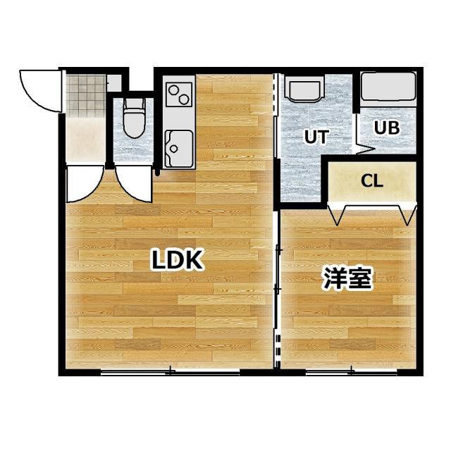 S.CUBE(1LDK/1階)の間取り写真