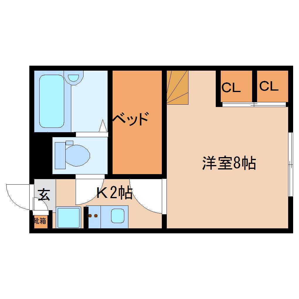 レオパレス伏見I(1K/2階)の間取り写真