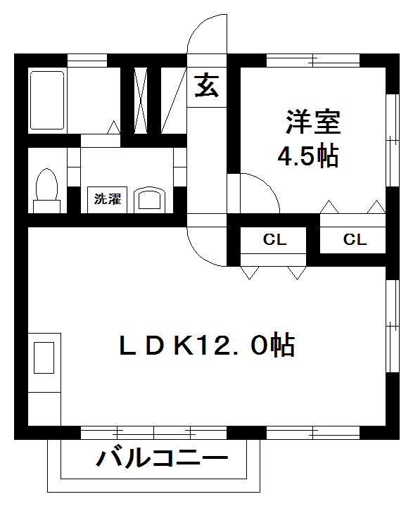 ファーストオリーブハイツ(1LDK/2階)の間取り写真