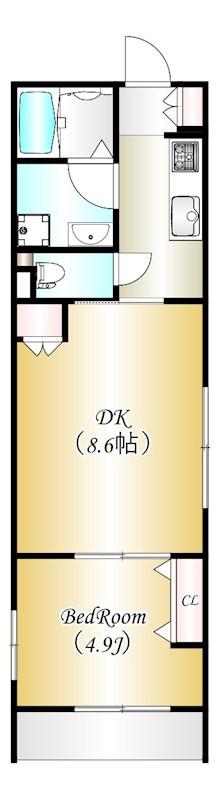 FRIEREN YSPEAS(1DK/2階)の間取り写真