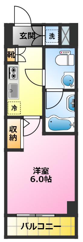 レアライズ新丸子(1K/10階)の間取り写真