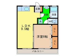 ロイヤルハイツ(1LDK/5階)の間取り写真