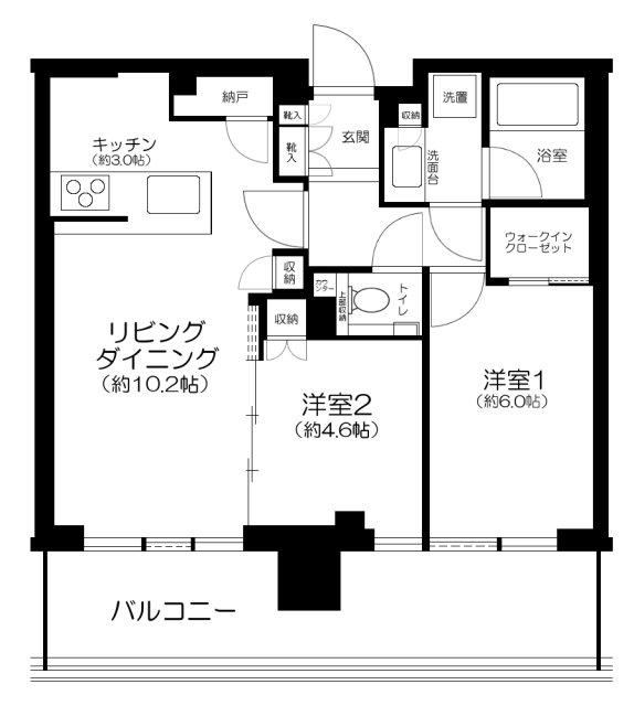 シティタワーズ東京ベイ ウエスト TOWER(2LDK/28階)の間取り写真